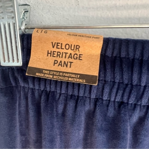 NWT Pink Womens Velvet Heritage Pull On Pants Blue Drawstring Loungewear Sz L - Picture 11 of 13